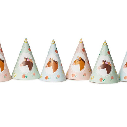 Paard Feesthoedjes 16cm 6st van Partydeco koop je bij Partywinkel