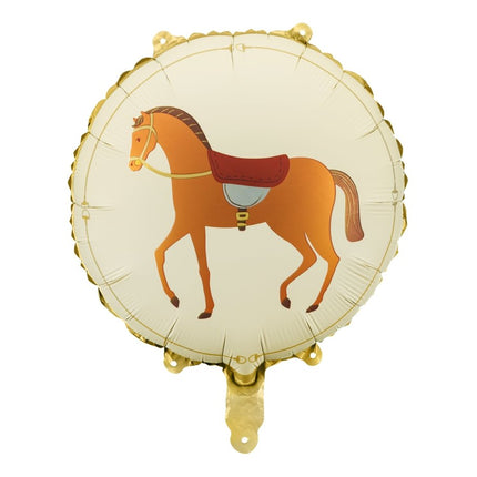 Paard Helium Ballon Beige Leeg 45cm van Partydeco koop je bij Partywinkel