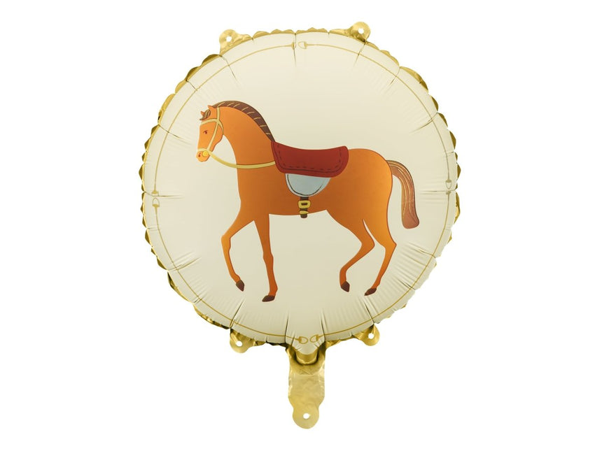 Paard Helium Ballon Beige Leeg 45cm van Partydeco koop je bij Partywinkel