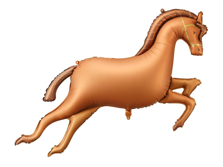 Paard Helium Ballon Bruin Leeg 1,25m van Partydeco koop je bij Partywinkel