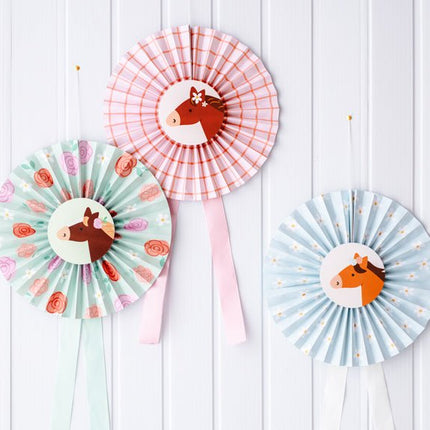 Paard Rozet 35cm 3st van Partydeco koop je bij Partywinkel