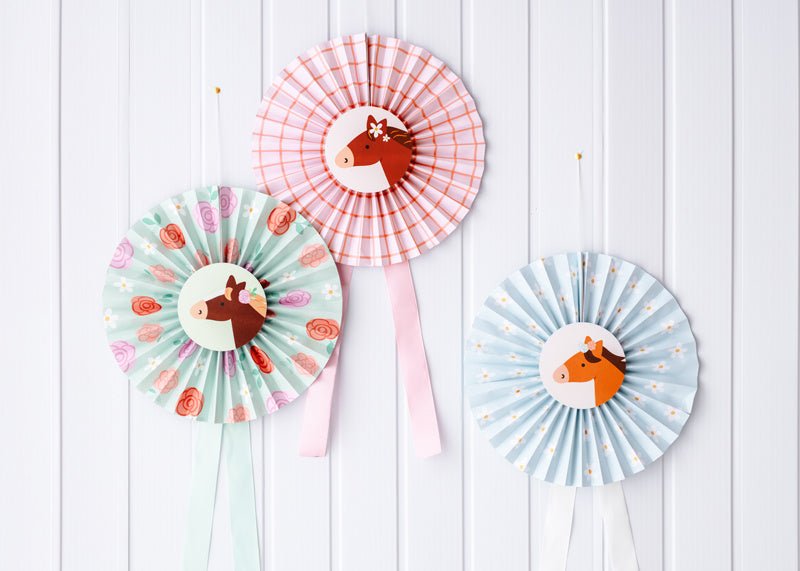 Paard Rozet 35cm 3st van Partydeco koop je bij Partywinkel