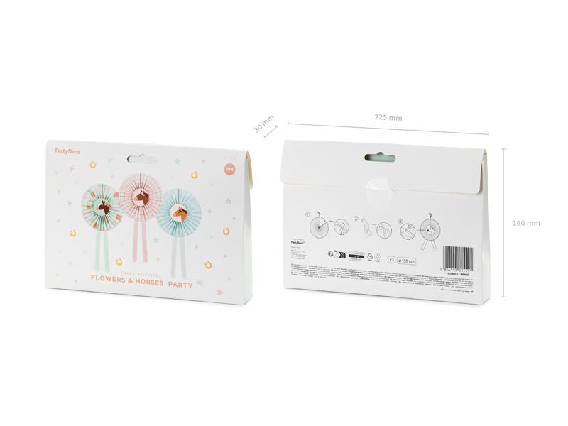 Paard Rozet 35cm 3st van Partydeco koop je bij Partywinkel