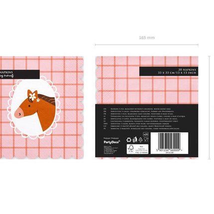 Paard Servetten 33cm 12st van Partydeco koop je bij Partywinkel
