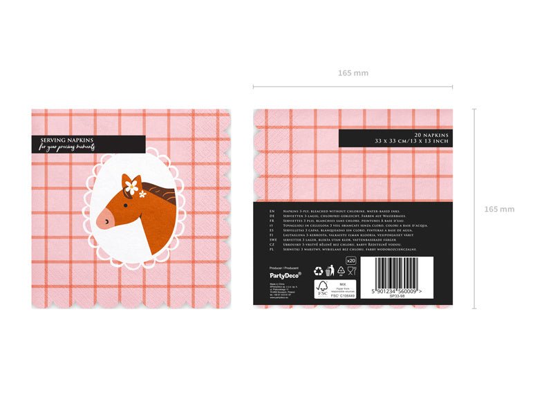 Paard Servetten 33cm 12st van Partydeco koop je bij Partywinkel