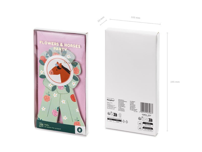 Paard Uitnodigingen 19,5cm 6st van Partydeco koop je bij Partywinkel