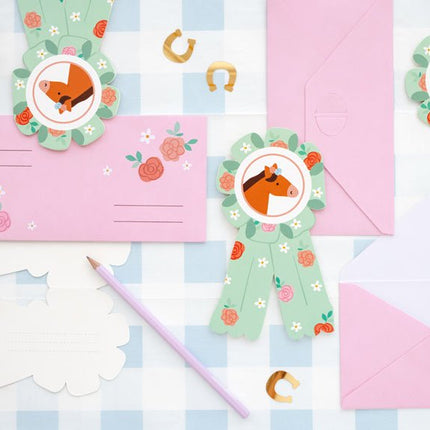 Paard Uitnodigingen 19,5cm 6st van Partydeco koop je bij Partywinkel