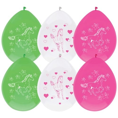Paarden Ballonnen Versiering 25cm 6st van Haza Witbaard koop je bij Partywinkel