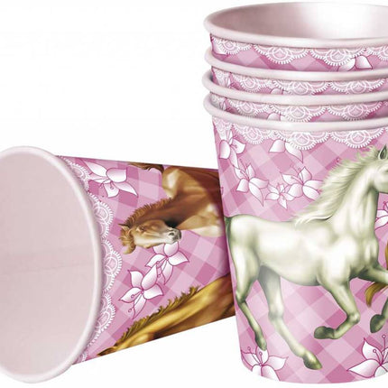 Paarden Bekers 200ml 8st van Haza Witbaard koop je bij Partywinkel