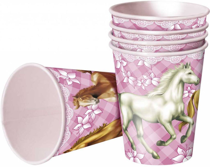 Paarden Bekers 200ml 8st van Haza Witbaard koop je bij Partywinkel