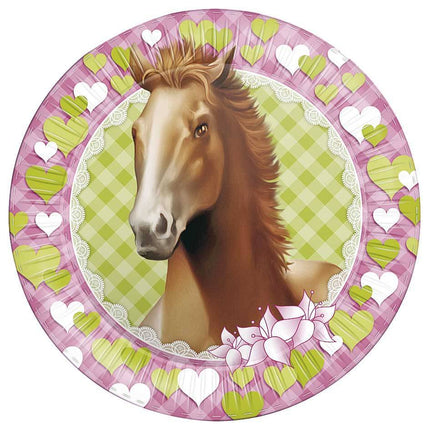 Paarden Borden Party 23cm 8st van Haza Witbaard koop je bij Partywinkel
