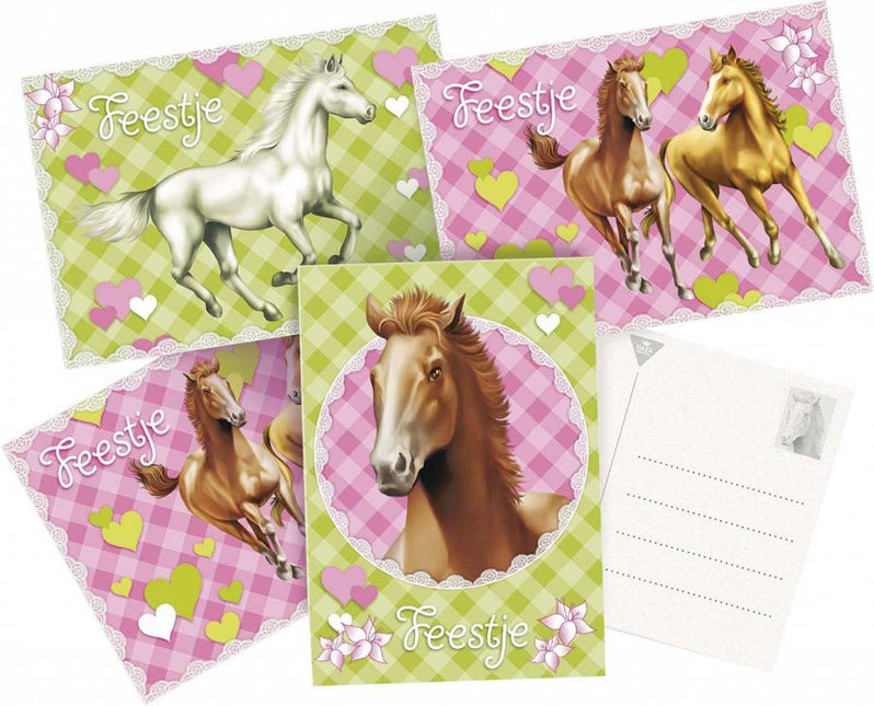 Paarden Uitnodigingen Party 6st van Haza Witbaard koop je bij Partywinkel