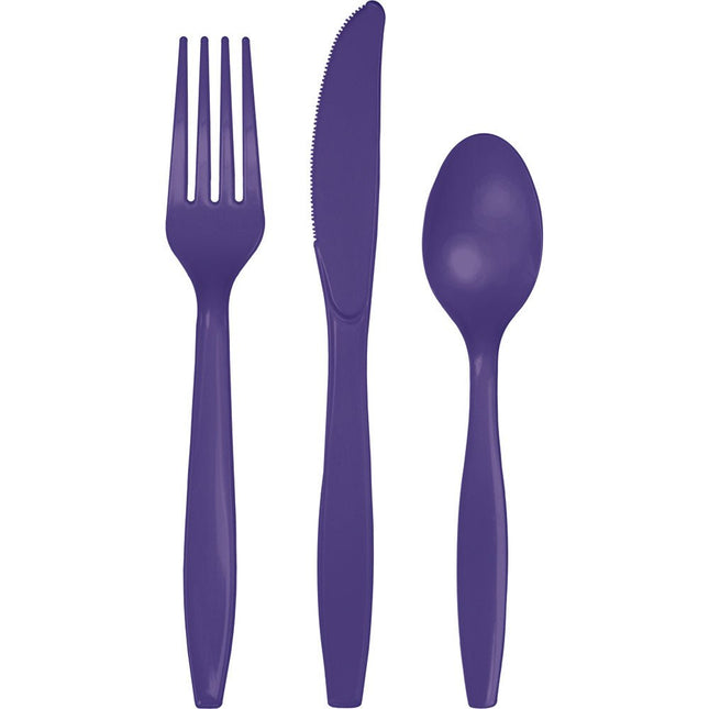 Paars Bestek Plastic 24st van Creative Converting koop je bij Partywinkel