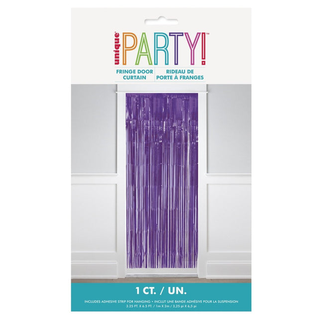 Paars Deurgordijn 2m van Unique koop je bij Partywinkel