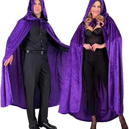Paars Fluwelen Cape Met Kap 140cm van Widmann koop je bij Partywinkel