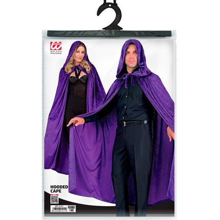 Paars Fluwelen Cape Met Kap 140cm van Widmann koop je bij Partywinkel