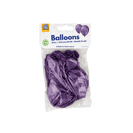 Paarse Ballonnen Metallic 30cm 10st van Paper Dreams koop je bij Partywinkel