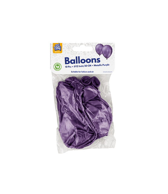 Paarse Ballonnen Metallic 30cm 10st van Paper Dreams koop je bij Partywinkel