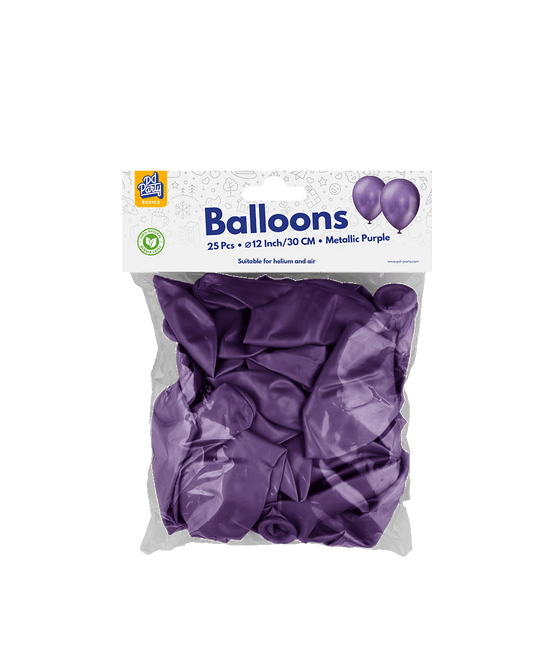 Paarse Ballonnen Metallic 30cm 25st van Paper Dreams koop je bij Partywinkel