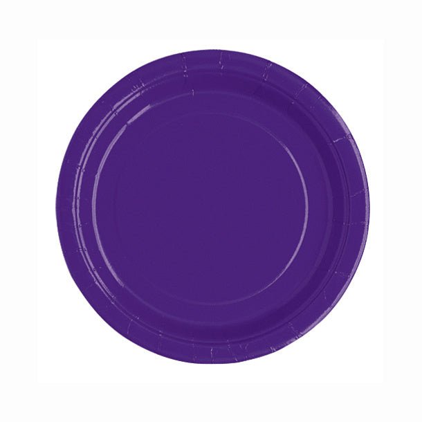 Paarse Borden Rond 18cm 8st van Unique koop je bij Partywinkel