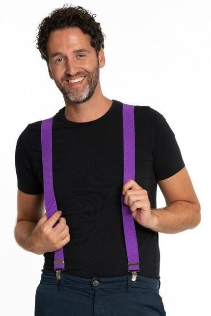 Paarse Bretels van Partychimp koop je bij Partywinkel