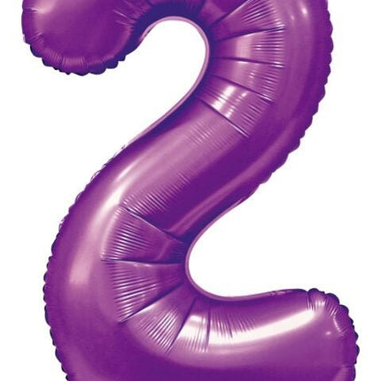 Paarse Cijfer Ballon 2 Jaar Glans 86cm van WeFiesta koop je bij Partywinkel