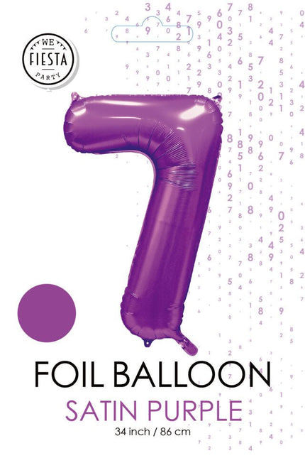 Paarse Cijfer Ballon 7 Jaar Glans 86cm van WeFiesta koop je bij Partywinkel