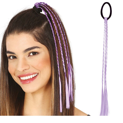Paarse Hair Extension 35cm 3st van Fiestas Guirca koop je bij Partywinkel