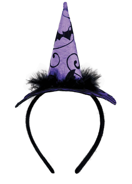 Paarse Halloween Haarband Heksen Hoed van Fiestas Guirca koop je bij Partywinkel