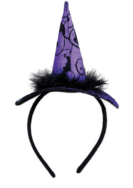 Paarse Halloween Haarband Heksen Hoed van Fiestas Guirca koop je bij Partywinkel