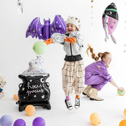 Paarse Halloween Helium Ballon Vleermuis Leeg 51cm van Partydeco koop je bij Partywinkel