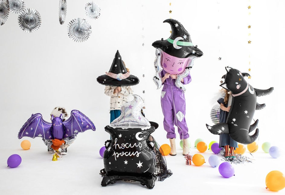 Paarse Halloween Helium Ballon Vleermuis Leeg 51cm van Partydeco koop je bij Partywinkel