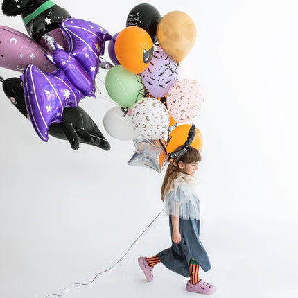 Paarse Halloween Helium Ballon Vleermuis Leeg 51cm van Partydeco koop je bij Partywinkel