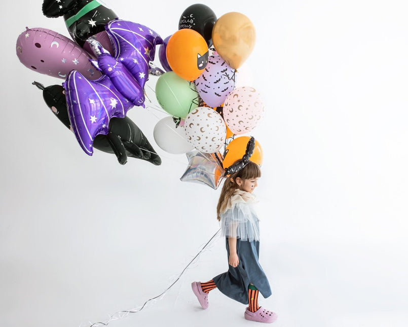Paarse Halloween Helium Ballon Vleermuis Leeg 51cm van Partydeco koop je bij Partywinkel