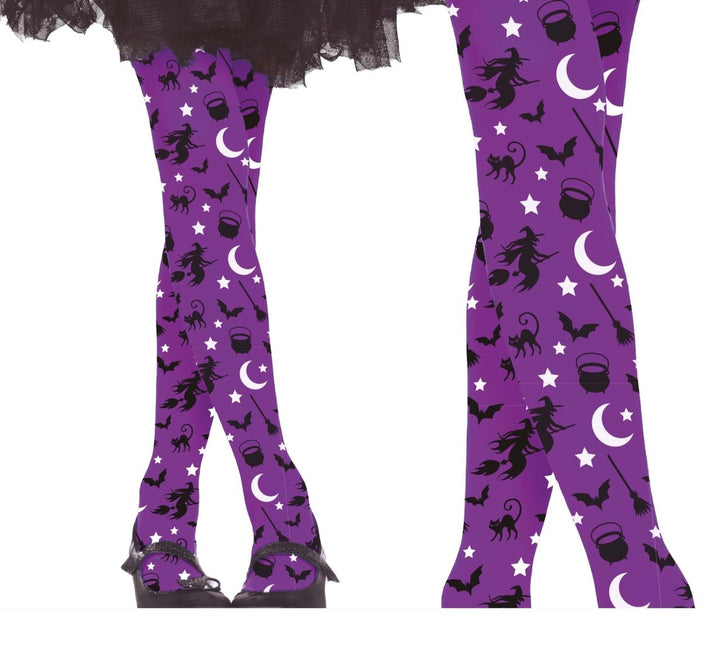 Paarse Halloween Legging Heksen Kind van Fiestas Guirca koop je bij Partywinkel