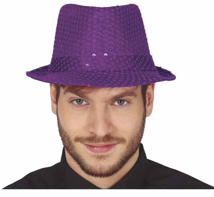 Paarse Hoed Glitter van Fiestas Guirca koop je bij Partywinkel