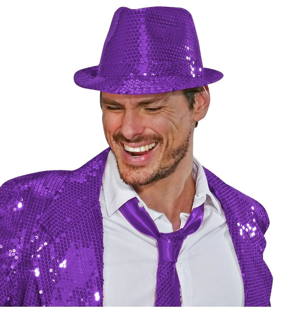 Paarse Hoed Pailletten van Widmann koop je bij Partywinkel