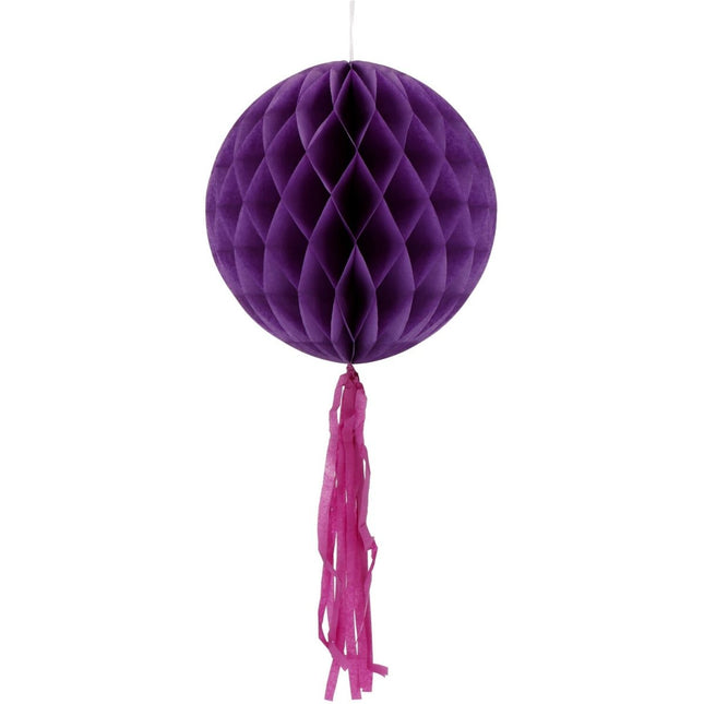 Paarse Honeycombs 30cm 3st van Folat koop je bij Partywinkel