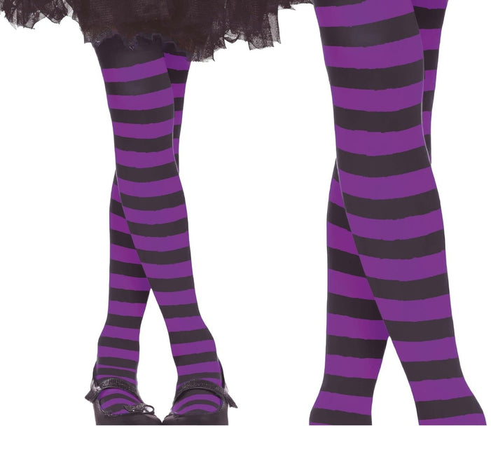 Paarse Legging Gestreept Kind van Fiestas Guirca koop je bij Partywinkel
