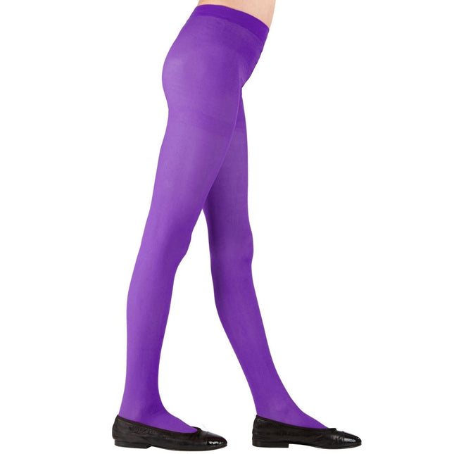 Paarse Panty Kind van Widmann koop je bij Partywinkel