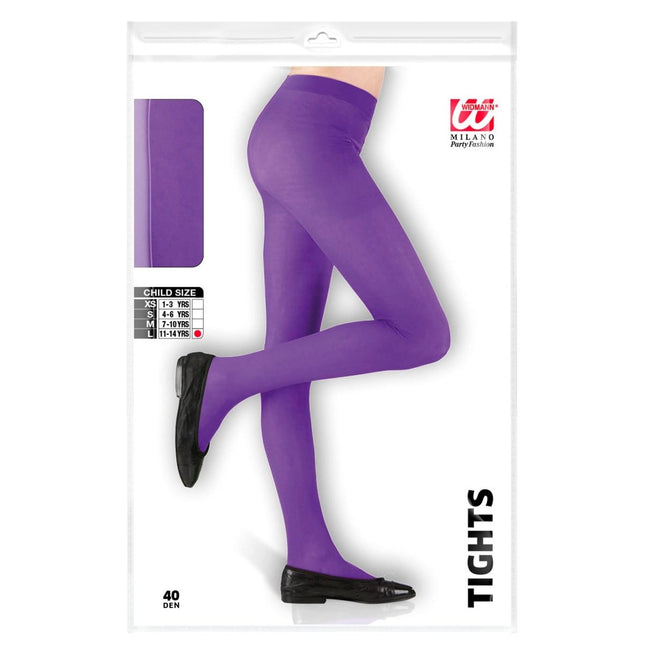Paarse Panty Kind van Widmann koop je bij Partywinkel