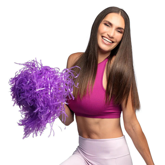 Paarse Pompom 34cm van Boland koop je bij Partywinkel