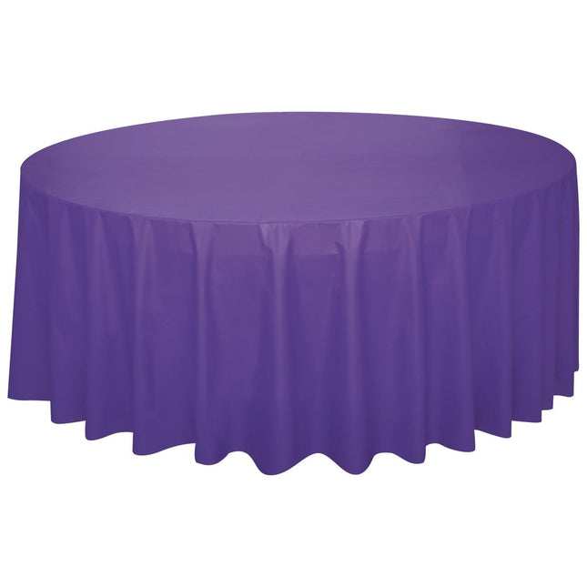 Paarse Tafelkleed Rond 2,13m van Unique koop je bij Partywinkel
