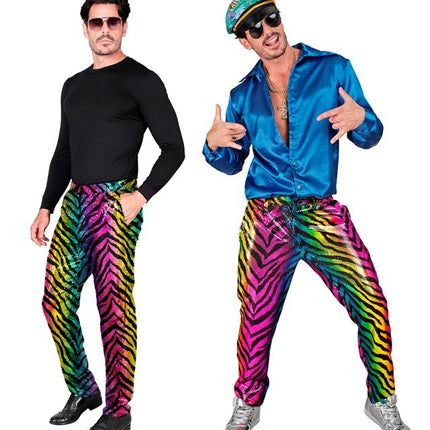 PAILLETTEN BROEK REGENBOOG TIJGER Volwassen van Widmann koop je bij Partywinkel