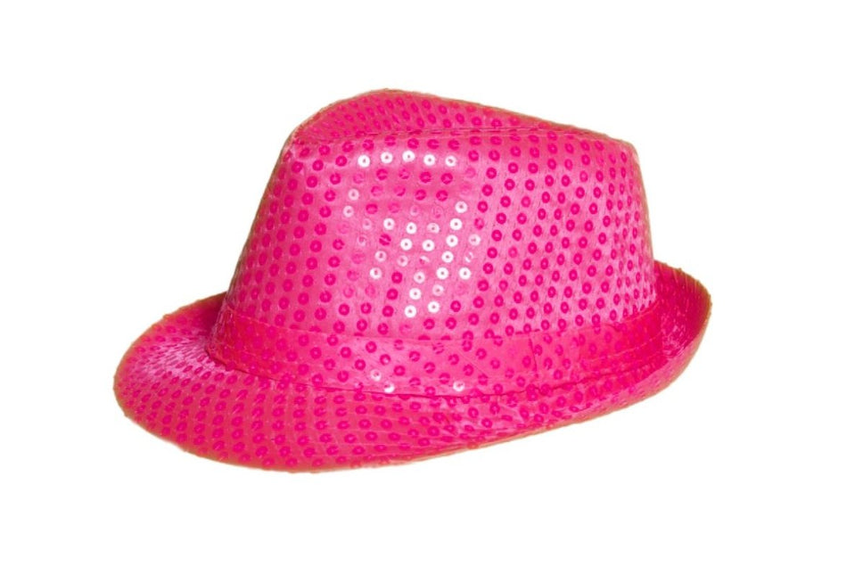 Pailletten Hoedje Neon Roze van Partychimp koop je bij Partywinkel