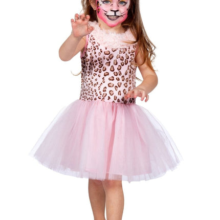 Panter Jurk Roze Meisje 2 delig van Wilbers & Wilbers koop je bij Partywinkel