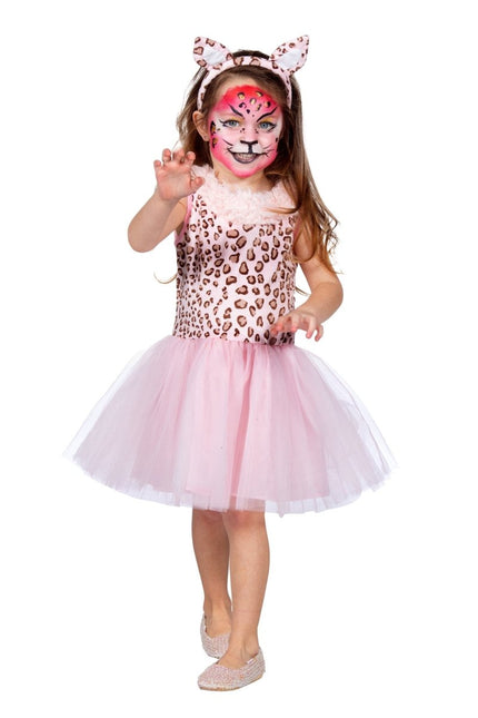 Panter Jurk Roze Meisje 2 delig van Wilbers & Wilbers koop je bij Partywinkel