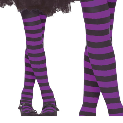 Panty Kind Zwart Lila Gestreept van Fiestas Guirca koop je bij Partywinkel