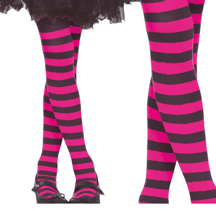 Panty Kind Zwart Roze Gestreept van Fiestas Guirca koop je bij Partywinkel