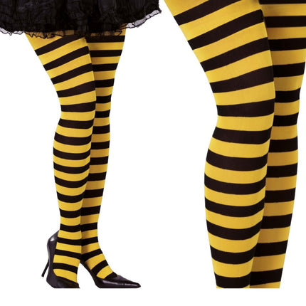 Panty Zwart Geel Gestreept van Fiestas Guirca koop je bij Partywinkel